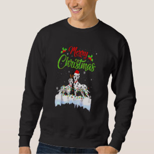 Sudadera Navidades de perros de Dalmacia iluminan a perro d