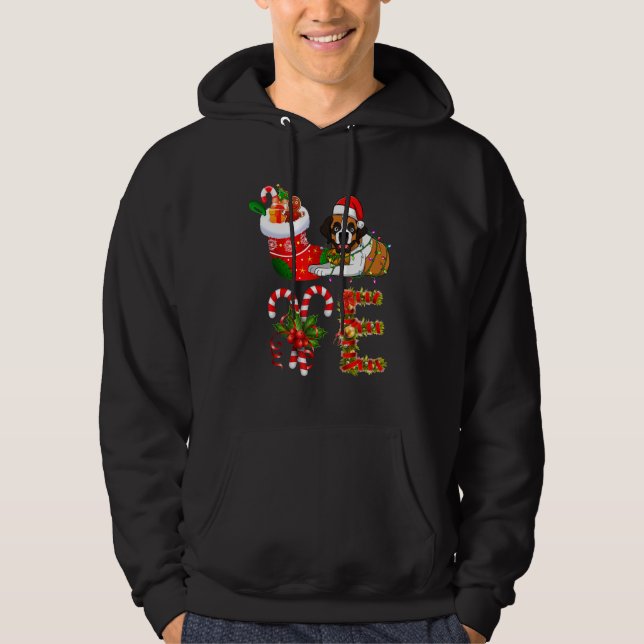 Sudadera Navidades de perros de la Boxer Love Light Dog Ani (Anverso)