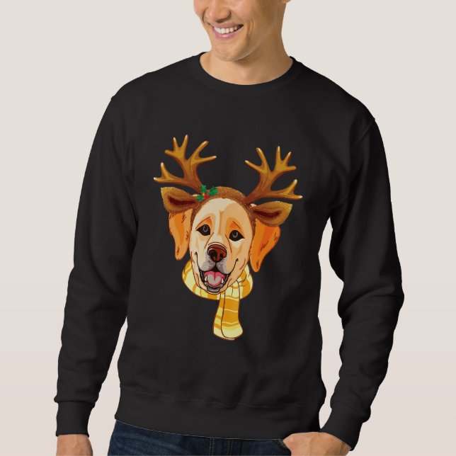 Sudadera Navidades de perros de Labrador Antlers Xmas (Anverso)