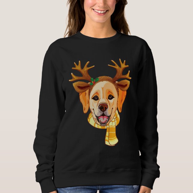 Sudadera Navidades de perros de Labrador Antlers Xmas (Anverso)