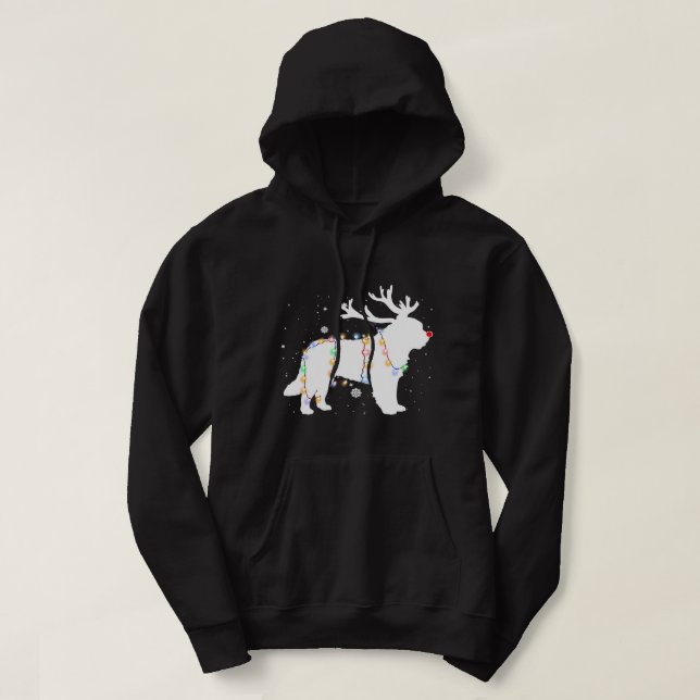 Sudadera Navidades de Perros de Saint Bernard iluminan Navi (Diseño del anverso)