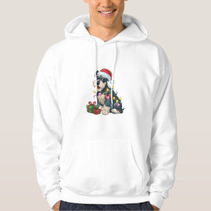 Sudadera Navidades de perros de Santa Hat Schnauzer Lightin
