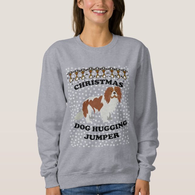 Sudadera Navidades de perros del rey Charles Spaniel (Anverso)