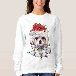 Sudadera Navidades de perros malteses, Navidad Perro maltés
