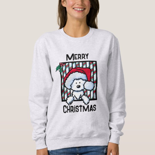 Sudadera Navidades de perros Westie de Vintage-KiniArt (Anverso)
