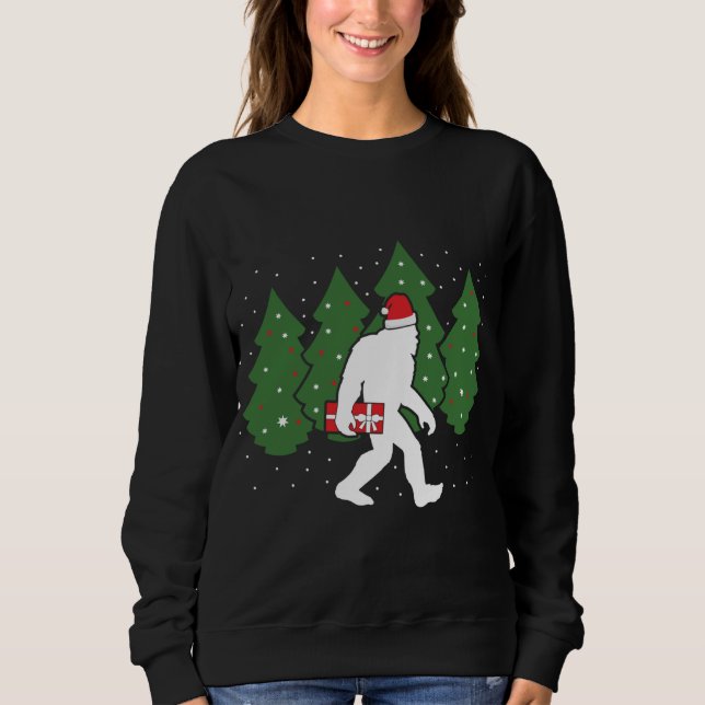 Sudadera Navidades de pie gigante Funny Sasquatch (Anverso)