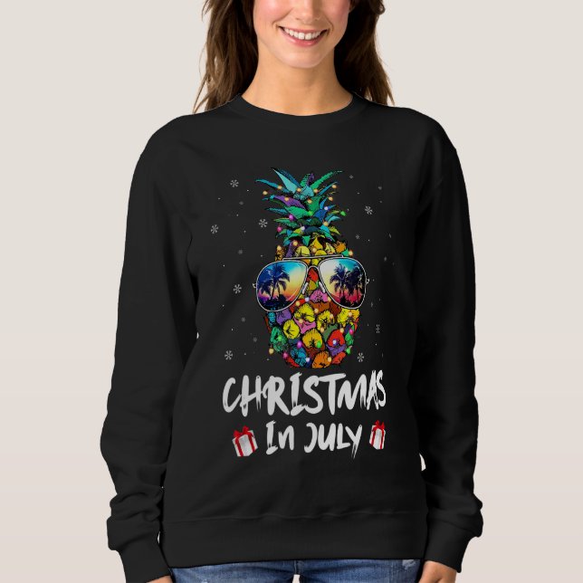 Sudadera Navidades De Piña En Julio En Las Playas De Aloha  (Anverso)