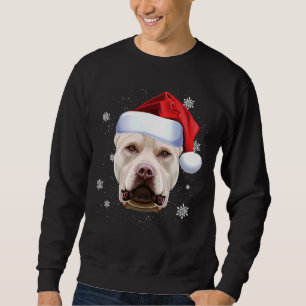 Sudadera Navidades de Pitbull Blanco Perro Boca