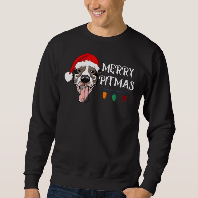 Sudadera Navidades de Pitbull Funny Merry Pitmas (Anverso)
