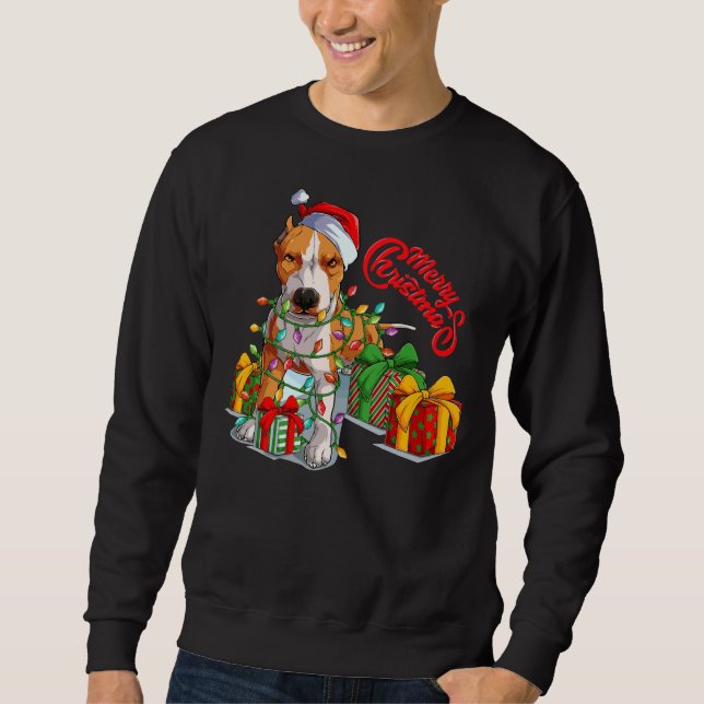 Sudadera Navidades de Pitbull Merry Pitmas Santa Claus (Anverso)