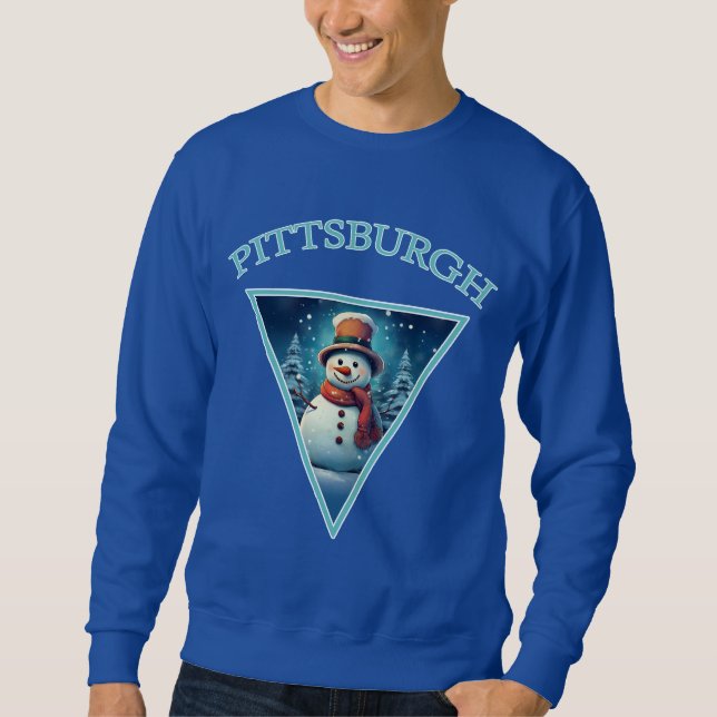 Sudadera Navidades de Pittsburgh Snowman (Anverso)