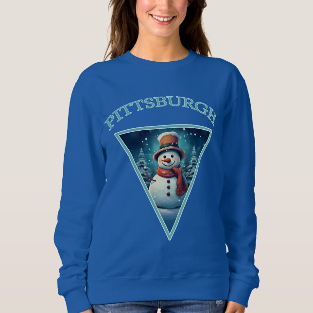Sudadera Navidades de Pittsburgh Snowman (Anverso)