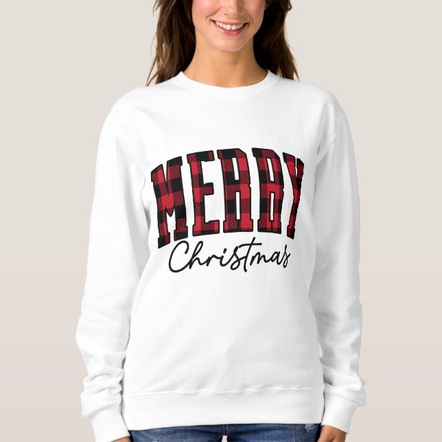 Sudadera Navidades de Plaid Sweatshirt | Rojo femenino (Anverso)