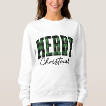 Navidades de Plaid Sweatshirt | Verde femenino
