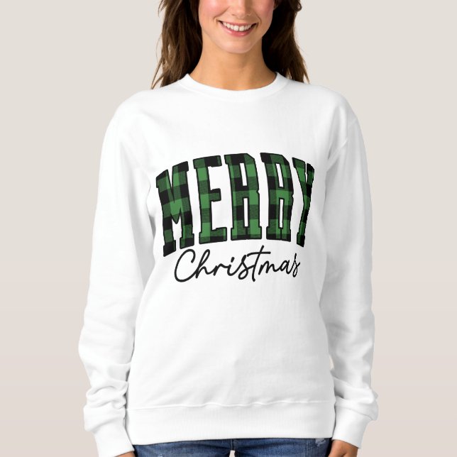 Sudadera Navidades de Plaid Sweatshirt | Verde femenino (Anverso)