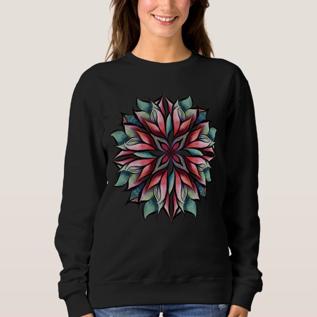 Sudadera Navidades de Poinsettia con elegancia floral en va (Anverso)