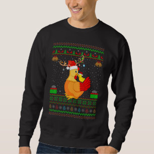 Sudadera Navidades de pollo feos a la altura de Santa Hat