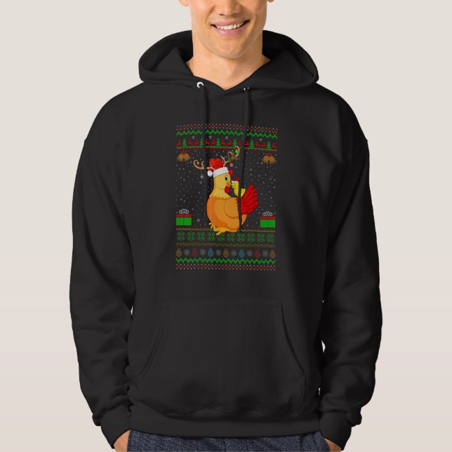 Sudadera Navidades de pollo feos a la altura de Santa Hat (Anverso)