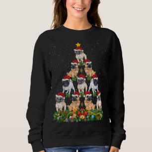 Sudadera Navidades de Pug Dog Xmas Tree Gift Santa Hat Pug