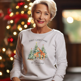 Sudadera Navidades de puño como familia de jirafa en el año