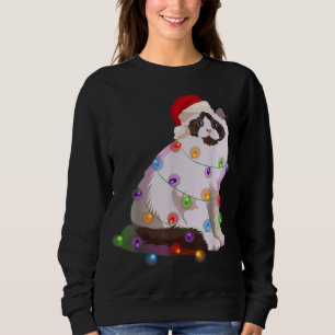 Sudadera Navidades de Ragdoll iluminan el amante del gato d