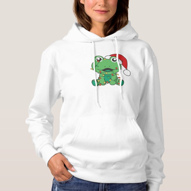Sudadera Navidades de rana Animales de Invierno Ranas Vacun (Anverso)