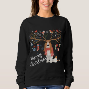 Sudadera Navidades de regalo de hélice base perro reno