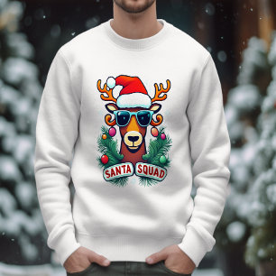 Sudadera Navidades de reno Guay de Santa Squad con anteojos