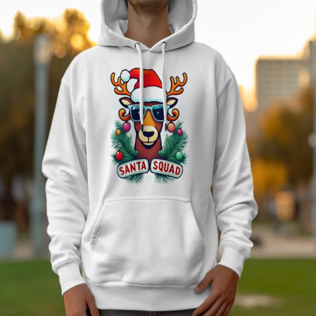 Sudadera Navidades de reno Guay de Santa Squad con anteojos (Subido por el creador)