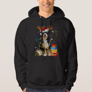 Sudadera Navidades de renos de Bernedoodle iluminan a perro