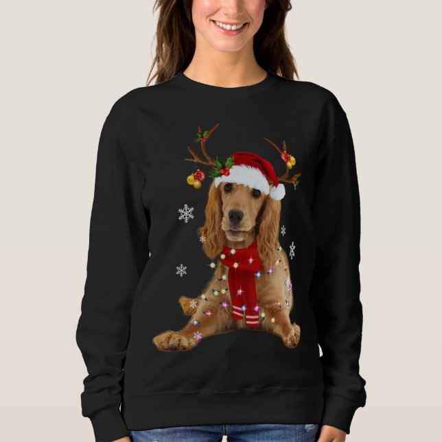 Sudadera Navidades de renos de Cocker Spaniel Navidades (Anverso)