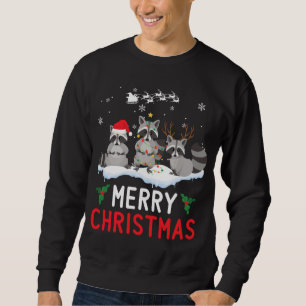 Sudadera Navidades de renos de Cute Raccoon Santa Funny Paj