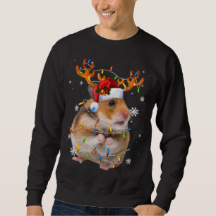 Sudadera Navidades de renos de hámster iluminan divertida i