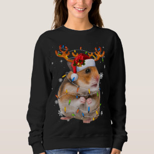 Sudadera Navidades de renos de hámster iluminan divertida i