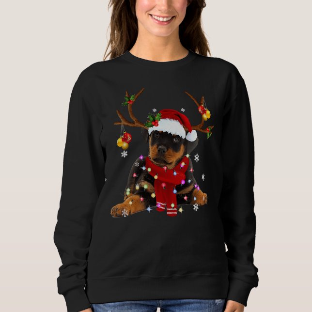 Sudadera Navidades de renos de los Navidades Rottweiler ilu (Anverso)