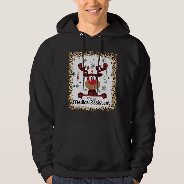 Sudadera Navidades de renos salvavidas de un asistente médi (Anverso)