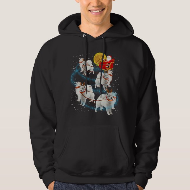 Sudadera Navidades de renos samoyanos iluminan Pajama (Anverso)
