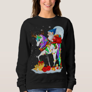 Sudadera Navidades de renos unicornios en Gnome iluminan no