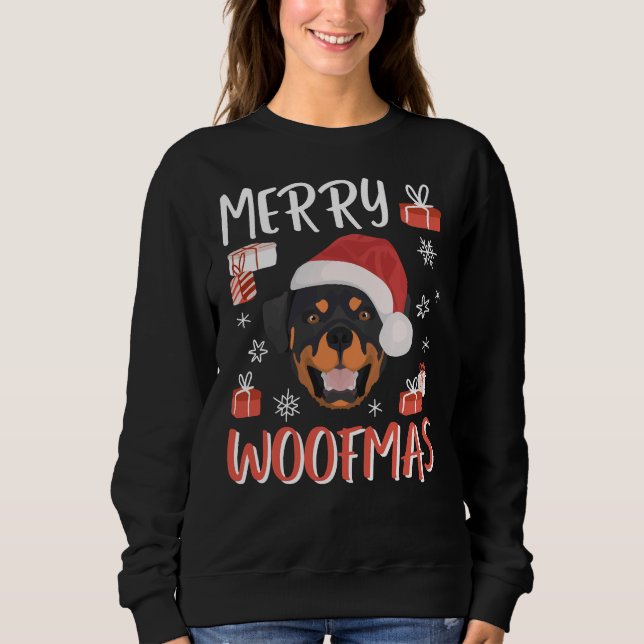 Sudadera Navidades de Rottweiler 14 (Anverso)