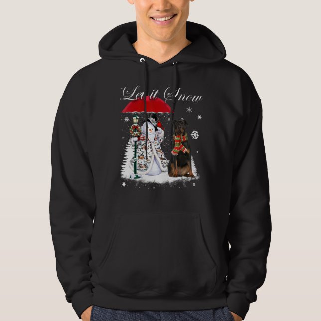 Sudadera Navidades de Rottweiler Santa Dog Snowman Xmas Paj (Anverso)