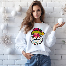 Sudadera Navidades de Santa con gafas de sol Purpurina de d