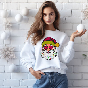 Sudadera Navidades de Santa con gafas de sol Purpurina de d