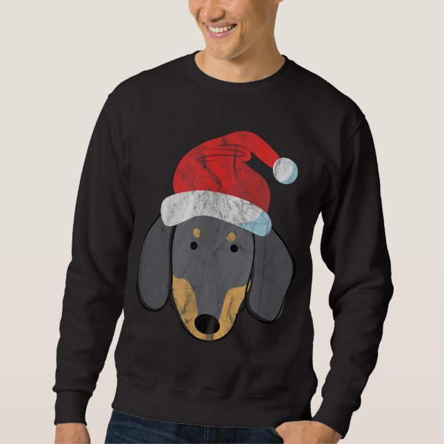 Sudadera Navidades de Santa Hat Dachshund en PJs Xmas Wiene (Anverso)