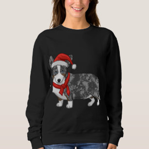 Sudadera Navidades de Santa Hat de Cute Blue Merle Cardigan