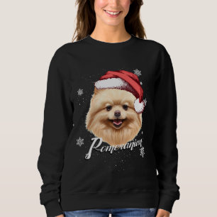 Sudadera Navidades de Santa Hat Pomerania de Happy Dog Brow