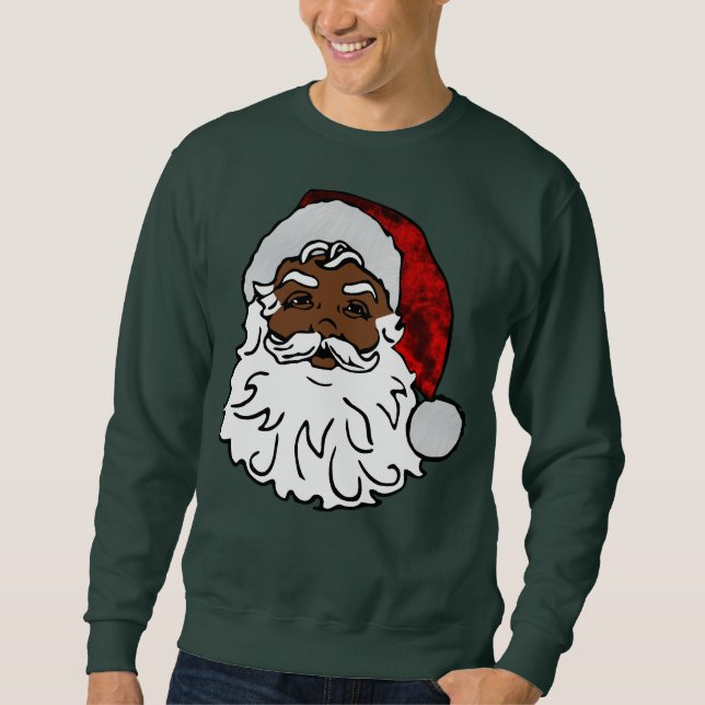 Sudadera navidades de santa negra de áfrica (Anverso)