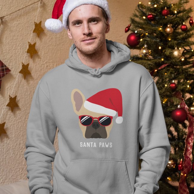 Sudadera Navidades de Santa Paws encienden el Bulldog franc (Subido por el creador)