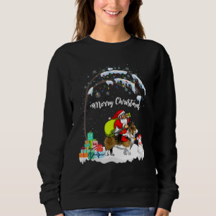 Sudadera Navidades de Santa Riding Corgi Árbol de Invierno