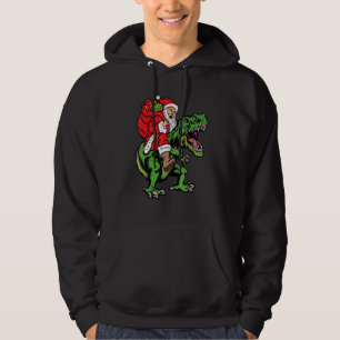 Sudadera Navidades de Santa Riding Dinosaur T Rex Hombres X