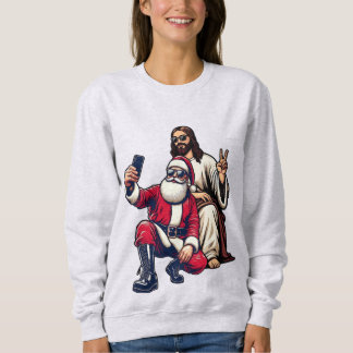 Sudadera Navidades de Santa y Jesús Selfie